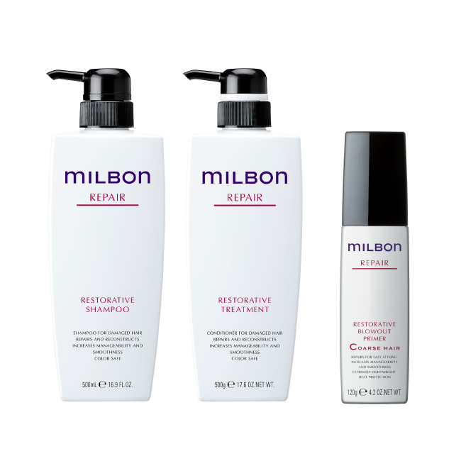 MILBON超人氣哥德式修護,限時優惠73折 MILBON洗護500ml+免沖洗護髮組-台中護髮推薦
