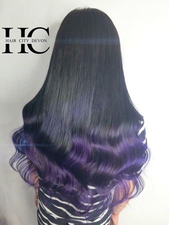 接髮造型前後比照圖 特殊色接髮-台中接髮推薦